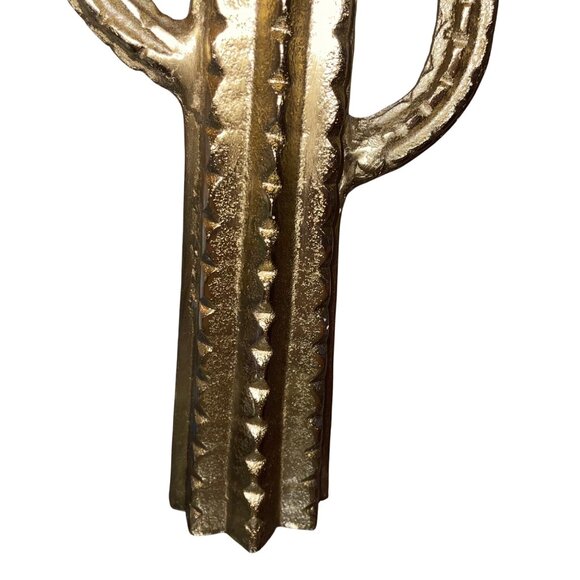 Gold Metal Chunky Cactus Decor Heavy Collection - Picture 3 of 9